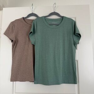 American Eagle Outfitters Hey Baby Tees - Green & Brown